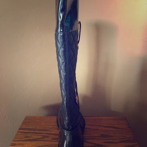 Black Knee High Posh Wellies Rain Boots